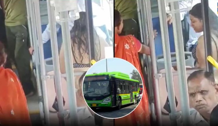 बिकिनी पहन DTC बस में चढ़ी, भद्दे इशारे कर महिला का हुआ Video Viral