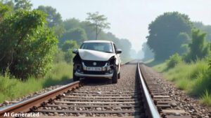 Car on Railway Track VK News